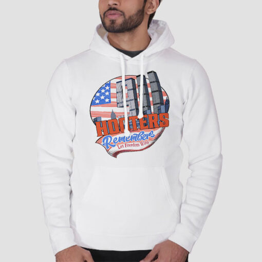 Hoodie White Let Freedom Wing Hooters 911