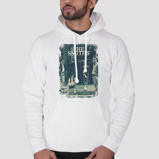 Hoodie White Portrait Band the Smiths Vintage