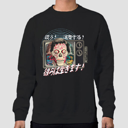 Sweatshirt Black Fan Art Japanese Movie Horror