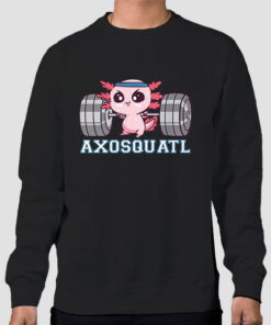 Sweatshirt Black Funny Axolotl Fursona Weightlifting