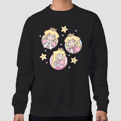Sweatshirt Black Funny Character Princess Peach