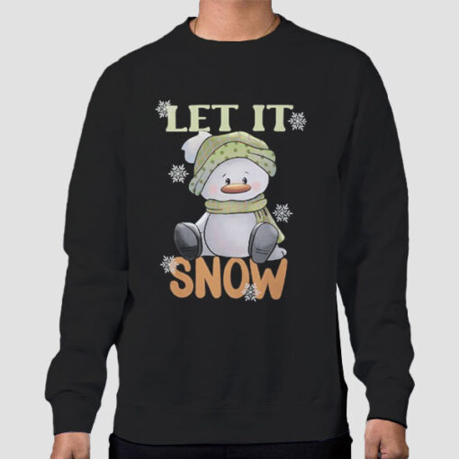Sweatshirt Black Funny Christmas Let It Snow