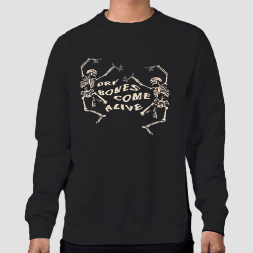 Sweatshirt Black Funny Dancing Skeleton Dry Bones