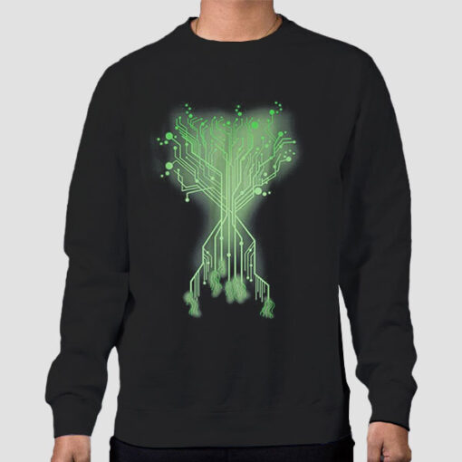Sweatshirt Black Graphic Nature Tech Circuitree