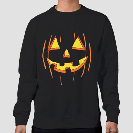 Sweatshirt Black Jackolantern Face Paint Pumpkin