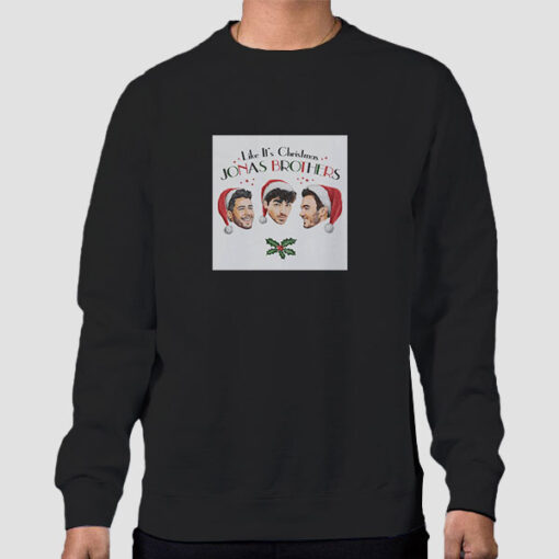 Sweatshirt Black Jo Bros Christmas Album Cover
