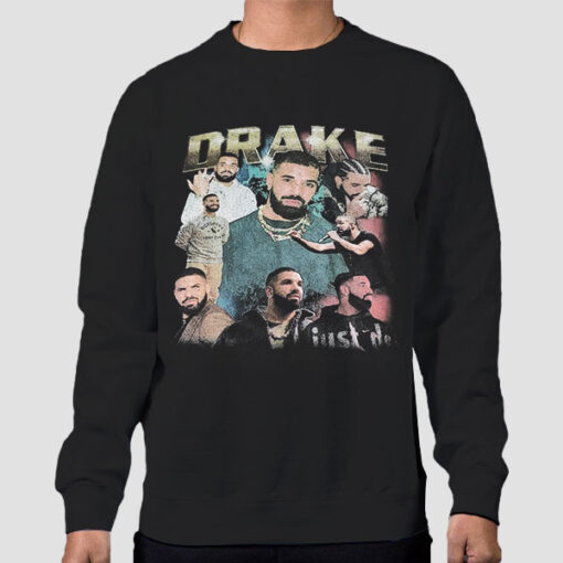 Sweatshirt Black Retro Photos Drake Vintage