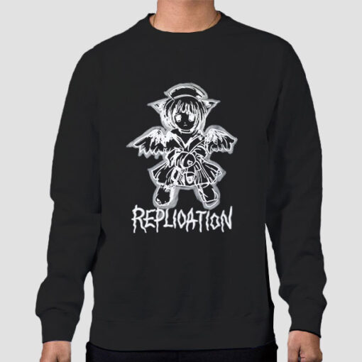 Sweatshirt Black Retro Replioation Angel Gothic