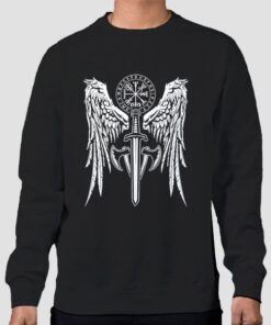 Sweatshirt Black Valkyrie Wings Viking Norse Valhalla