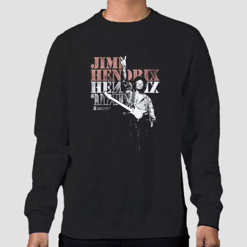 Sweatshirt Black Vintage Guitaris Jimi Hendrix