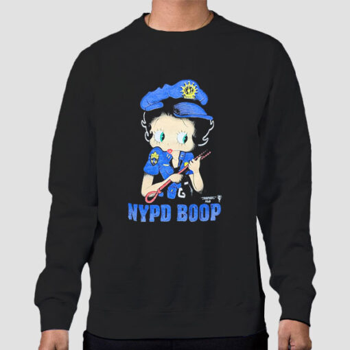 Sweatshirt Black Vintage NYPD Betty Boop Police