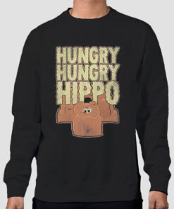 Sweatshirt Black Vintage Shirthangry Hippo Funny