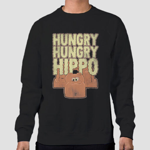 Sweatshirt Black Vintage Shirthangry Hippo Funny