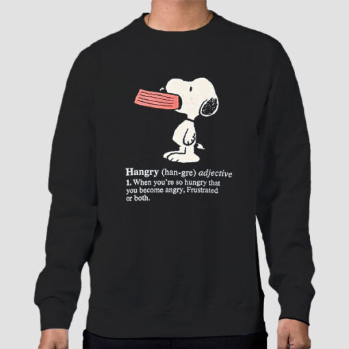 Sweatshirt Black Vtg Definition Hangry Snoopy Define