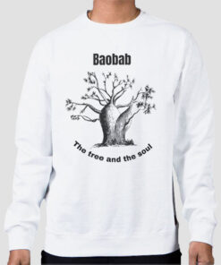 Sweatshirt White Baobab Tree Bonsai and the Soul