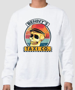 Sweatshirt White Benny`S Halloweentown Taxi Driver
