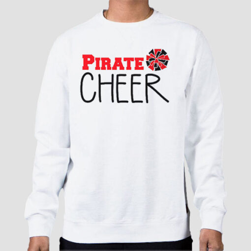 Sweatshirt White Funny Printed Pirate Cheer