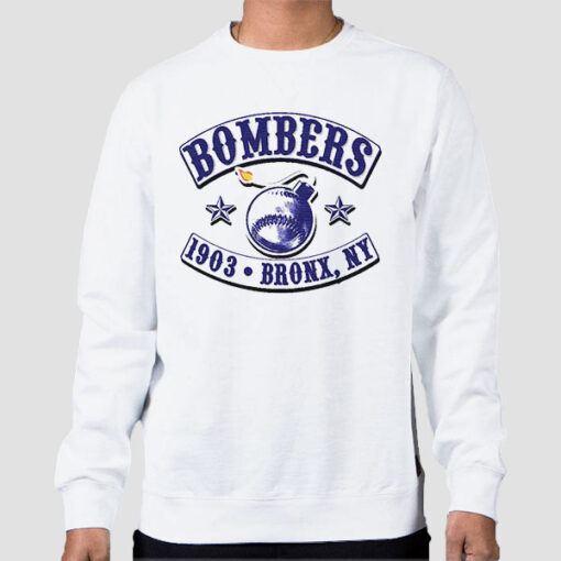 Sweatshirt White Jokes Graphic Bronx Bombers
