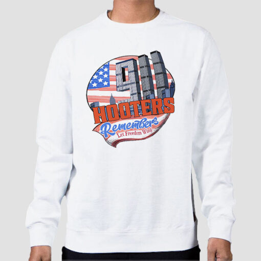 Sweatshirt White Let Freedom Wing Hooters 911