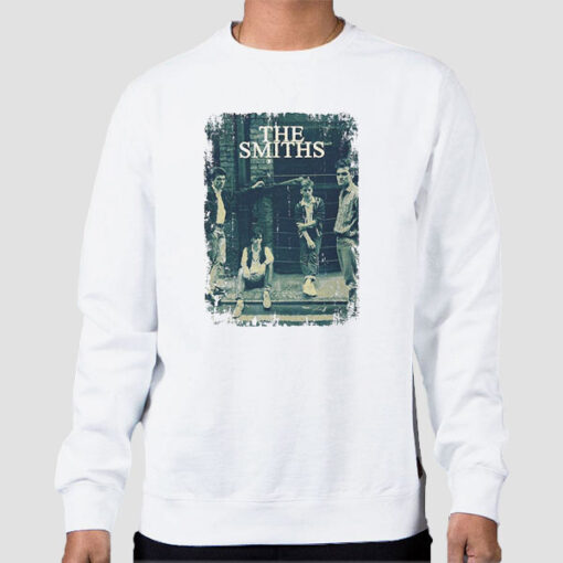 Sweatshirt White Portrait Band the Smiths Vintage