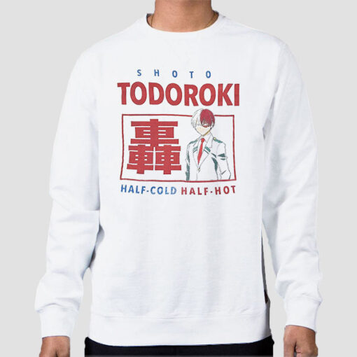 Sweatshirt White Shoto Todoroki Half Cold Half Hot