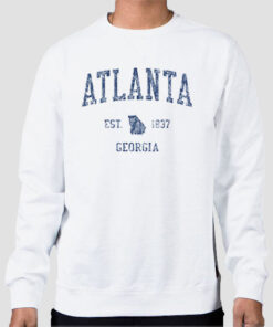 Sweatshirt White Vintage 80s Georgia Atlanta