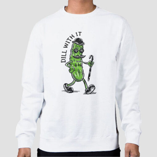 Sweatshirt White Vintage Dill With It Pickle