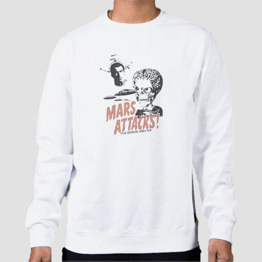 Sweatshirt White Vintage Movie Alien Mars Attacks