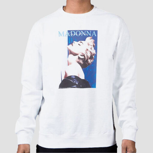 Sweatshirt White Vintage Portrait Singer Madonna