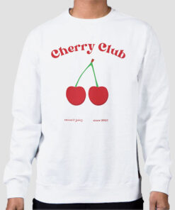 Sweatshirt White Vtg Sweet and Juicy Cherry Red