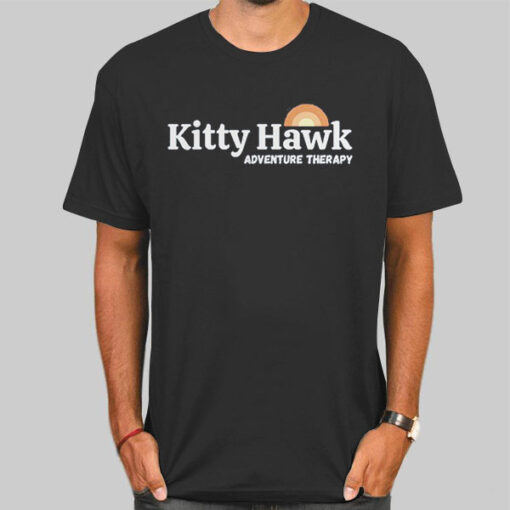 T Shirt Black Adventure Therapy Kitty Hawk