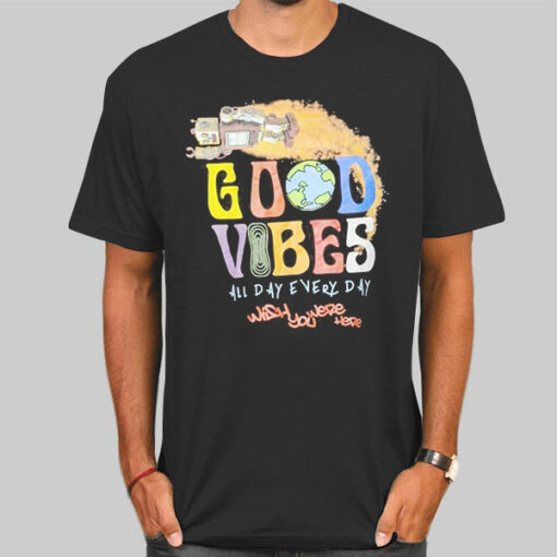 T Shirt Black All Day Everyday Good Vibes