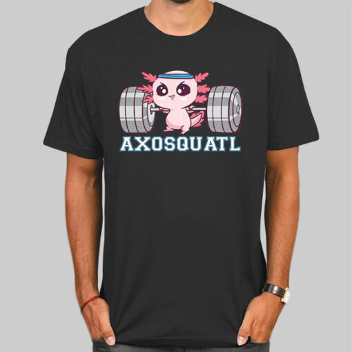 Funny Axolotl Fursona Weightlifting Shirt