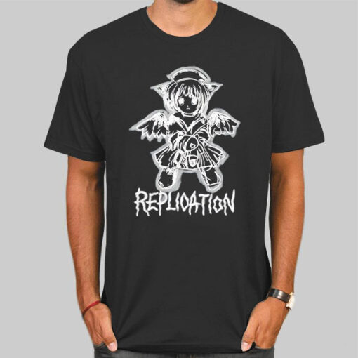 T Shirt Black Retro Replioation Angel Gothic