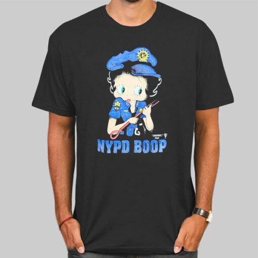 T Shirt Black Vintage NYPD Betty Boop Police