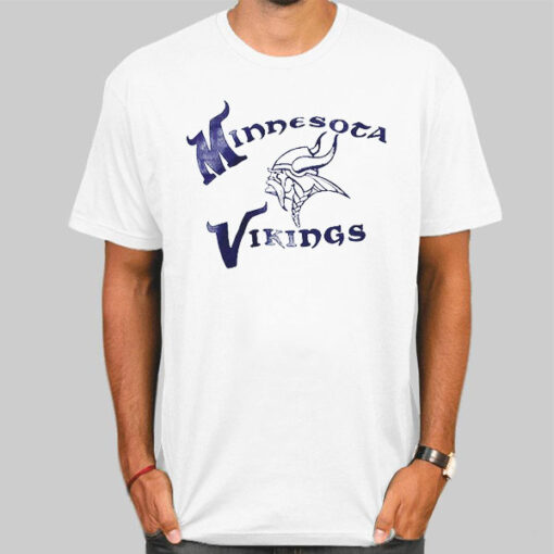 T Shirt White Logo Mascot Minnesota Viking