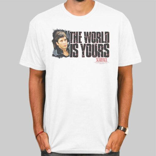 T Shirt White Scarface Movie the World Is Yours