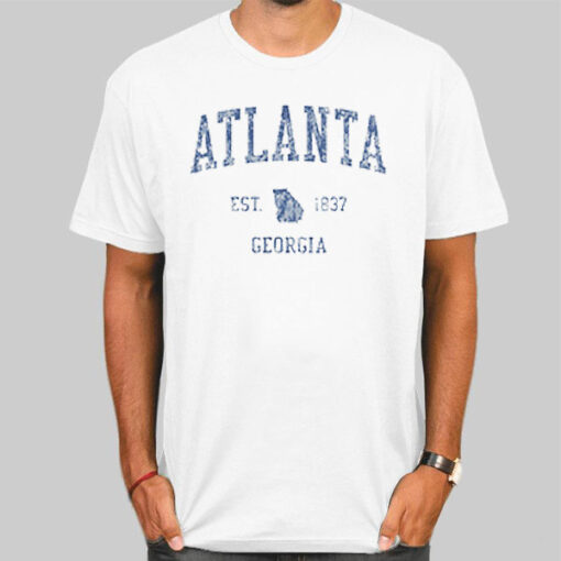 T Shirt White Vintage 80s Georgia Atlanta