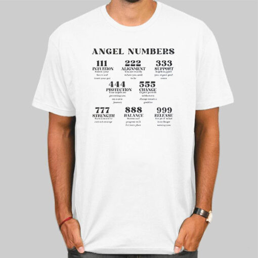 T Shirt White Vintage Inspired Angel Number