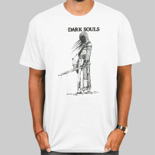 T Shirt White Vintage Monster Dark Souls