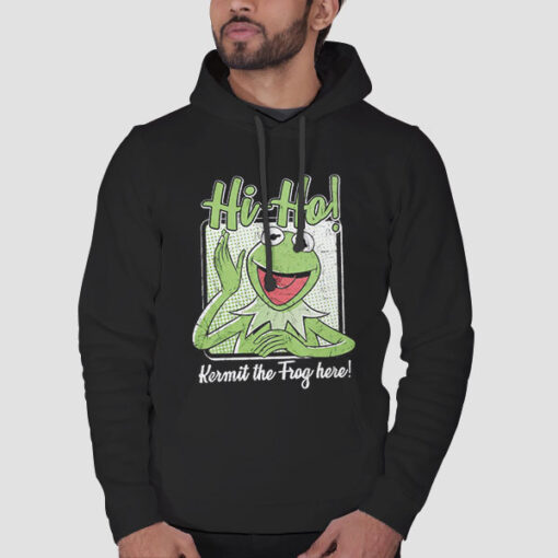 Hoodie Black Vintage Hi Ho Kermit the Frog