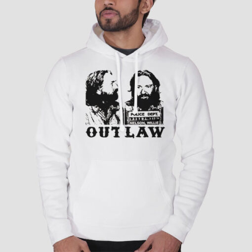 Hoodie White Outlaw Police Dept Vintage Willie Nelson