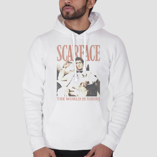 Hoodie White Vintage Movie Tony Montana Scarface