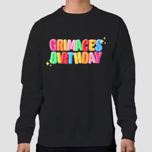 Sweatshirt Black Colorful Writing Grimace Birthday