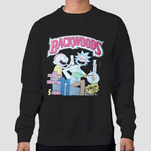 Sweatshirt Black Funny Meme Rick and Morty Backwoods