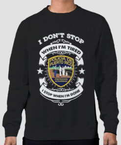 Sweatshirt Black Policia De Puerto Stop Rico