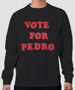 Sweatshirt Black Red Writing Vote for Pedro