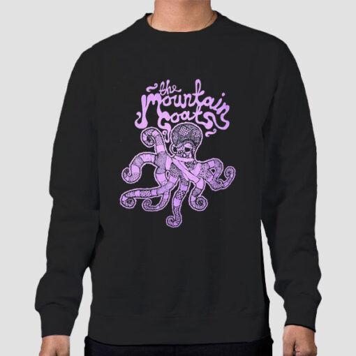 Sweatshirt Black The Mountain Goats Octopus Printed