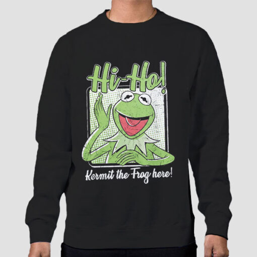 Sweatshirt Black Vintage Hi Ho Kermit the Frog