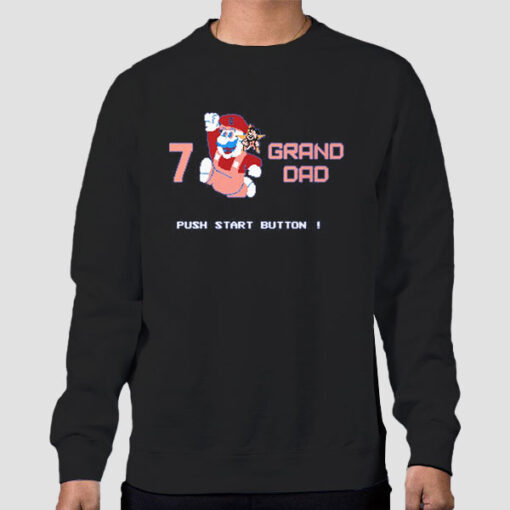 Sweatshirt Black Vintage Super Mario 7 Grand Dad